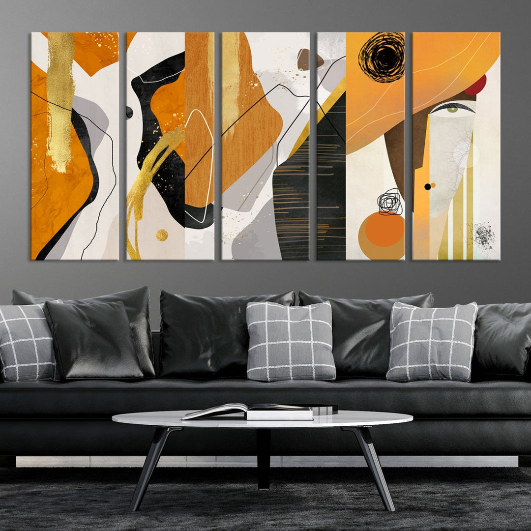 Modern Abstract Canvas Wall Art Print Contemporary Bohemian Wall Decor