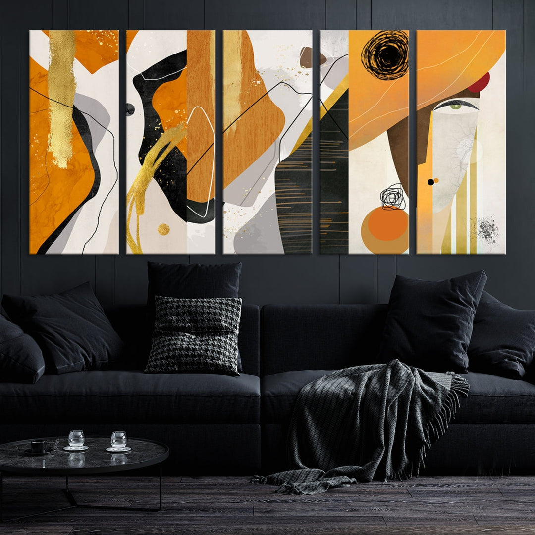 Modern Abstract Canvas Wall Art Print Contemporary Bohemian Wall Decor