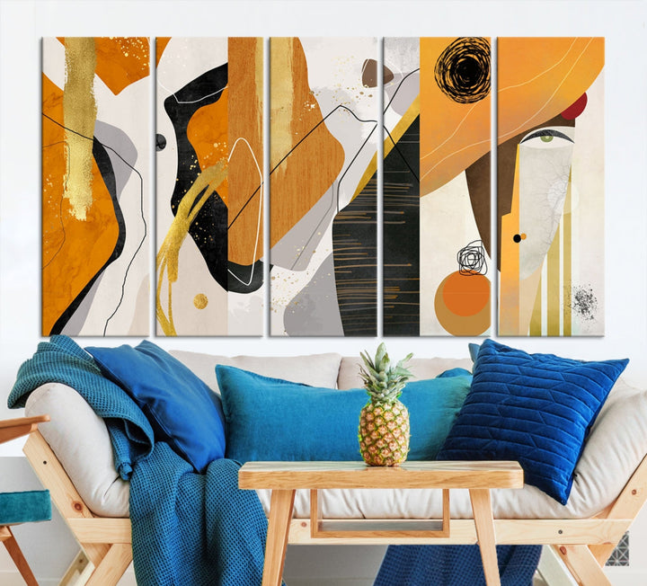 Modern Abstract Canvas Wall Art Print Contemporary Bohemian Wall Decor