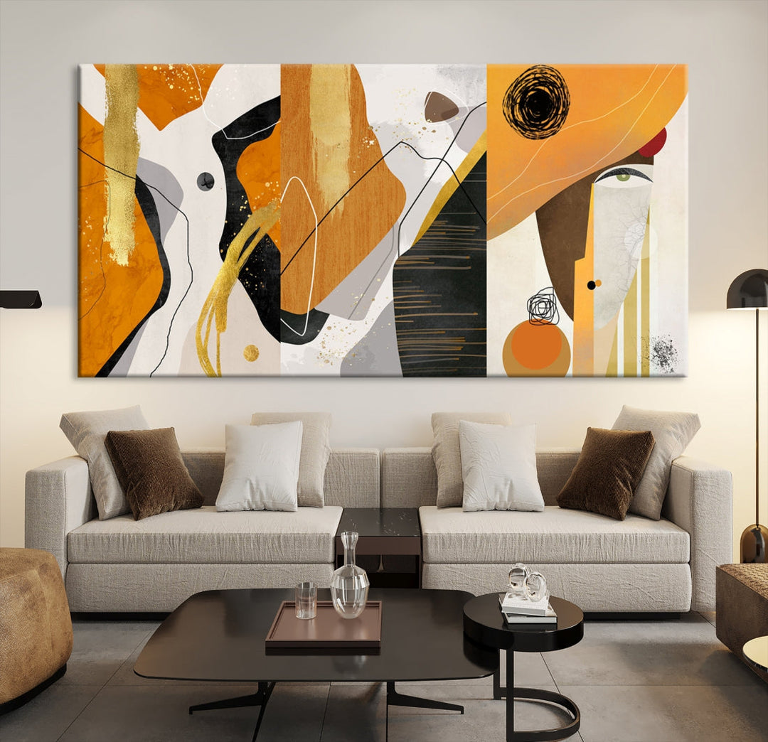 Modern Abstract Canvas Wall Art Print Contemporary Bohemian Wall Decor