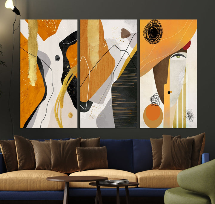 Modern Abstract Canvas Wall Art Print Contemporary Bohemian Wall Decor