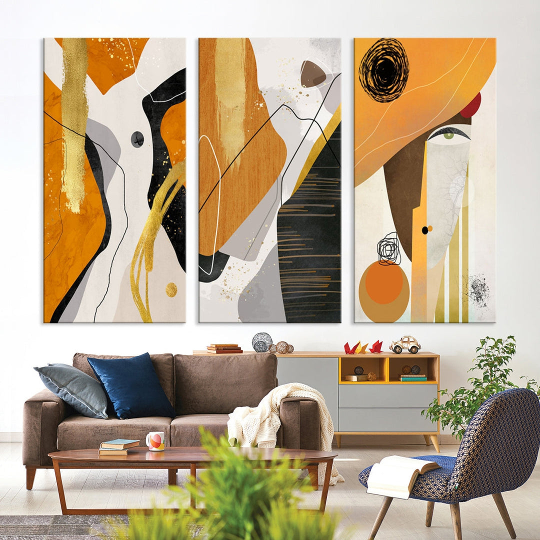 Modern Abstract Canvas Wall Art Print Contemporary Bohemian Wall Decor