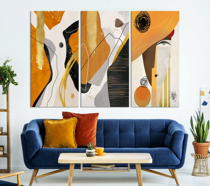 Modern Abstract Canvas Wall Art Print Contemporary Bohemian Wall Decor