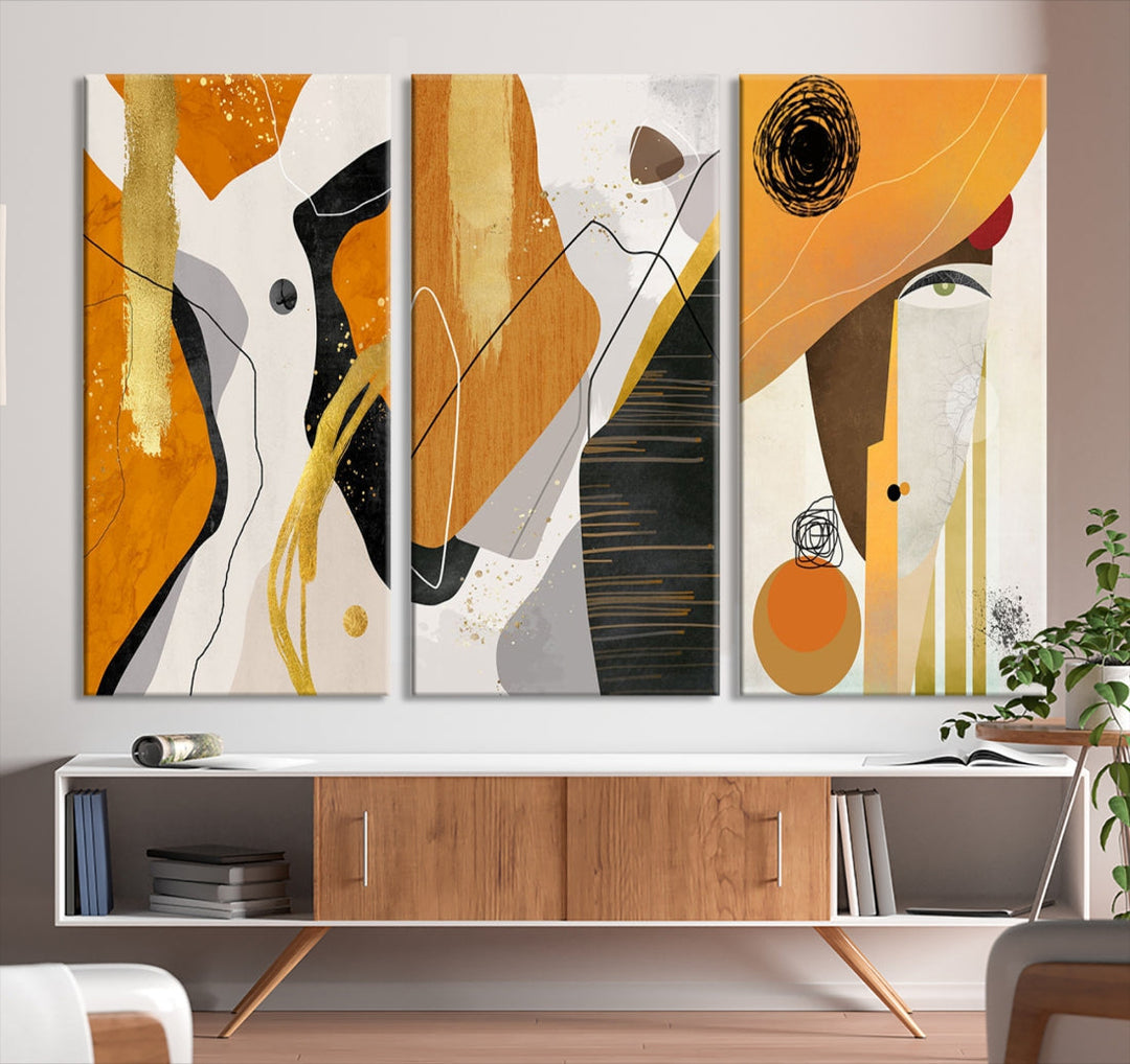 Modern Abstract Canvas Wall Art Print Contemporary Bohemian Wall Decor