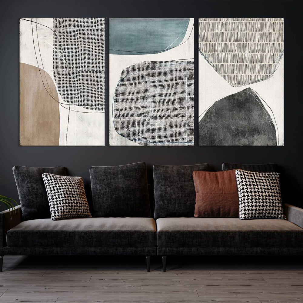 Modern Abstract Circles Canvas Wall Art Print, Contemporary Painting Printed, Living Room Bedroom Wall Decor