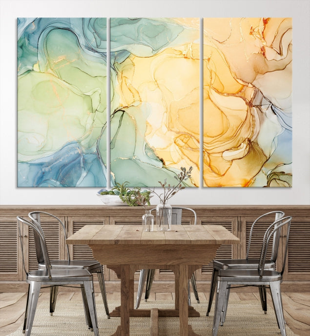 Modern Abstract Marble Painting on Canvas Art Print Office Wall Decor