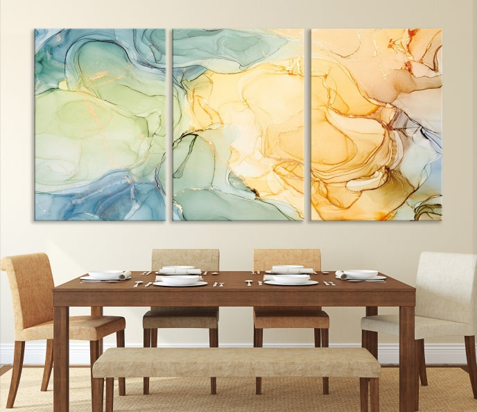 Modern Abstract Marble Painting on Canvas Art Print Office Wall Decor