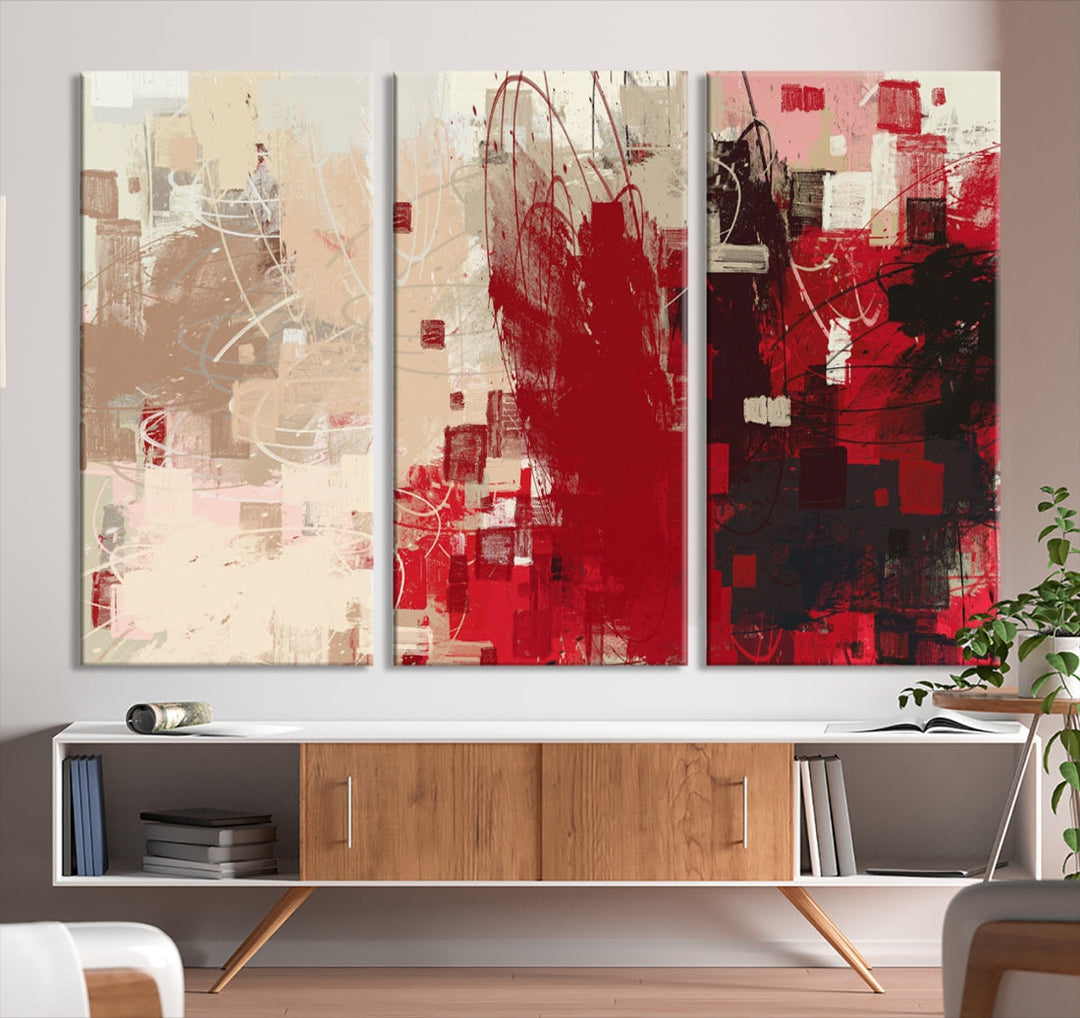 Modern Abstract Painting Canvas Wall Art Framed Giclee Print for Living Room