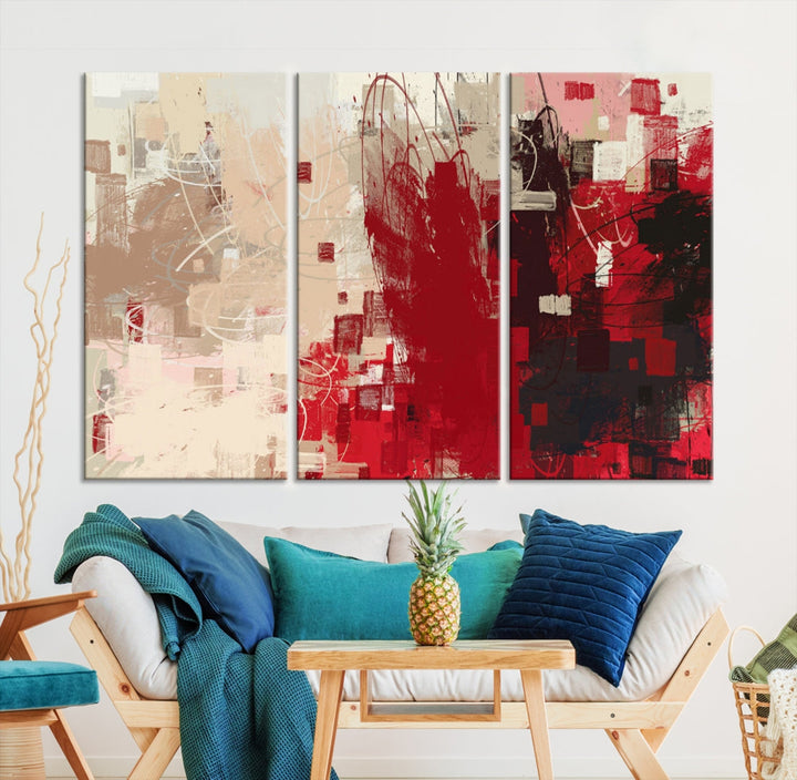 Modern Abstract Painting Canvas Wall Art Framed Giclee Print for Living Room