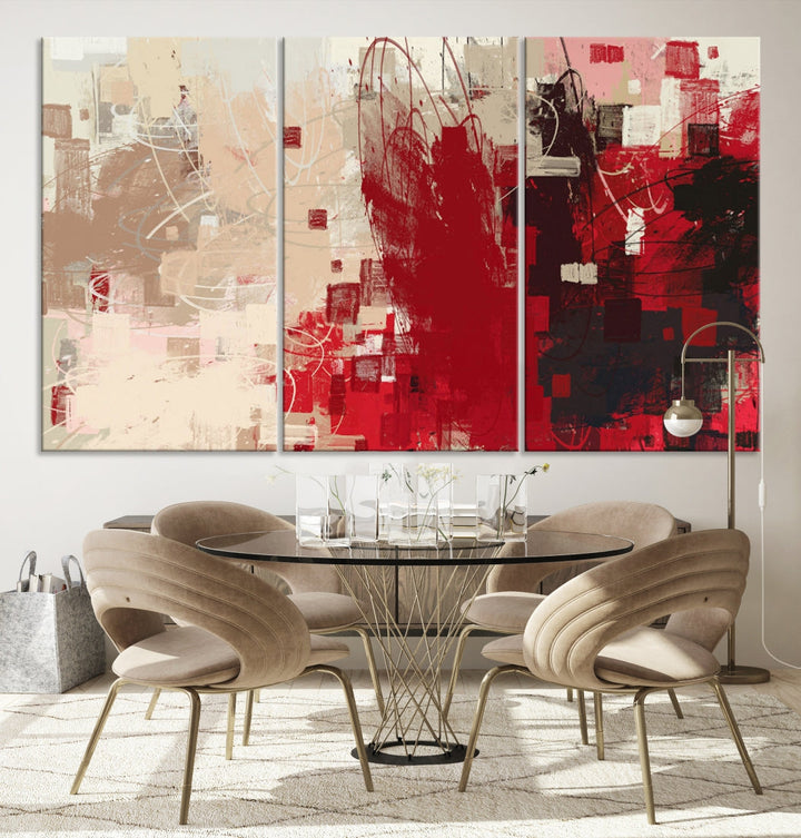 Modern Abstract Painting Canvas Wall Art Framed Giclee Print for Living Room