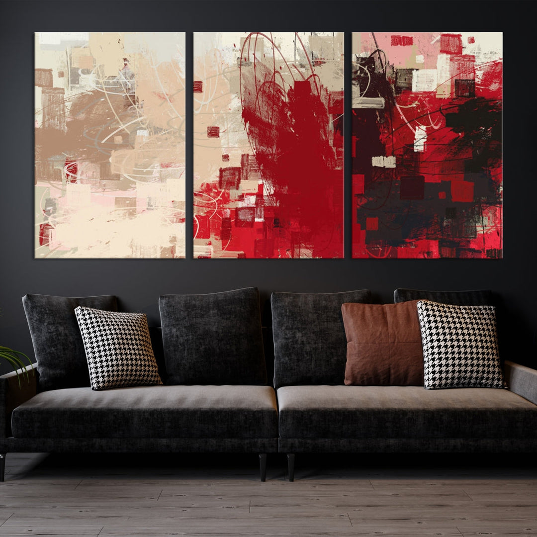 Modern Abstract Painting Canvas Wall Art Framed Giclee Print for Living Room