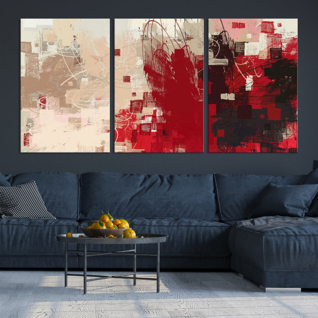 Modern Abstract Painting Canvas Wall Art Framed Giclee Print for Living Room