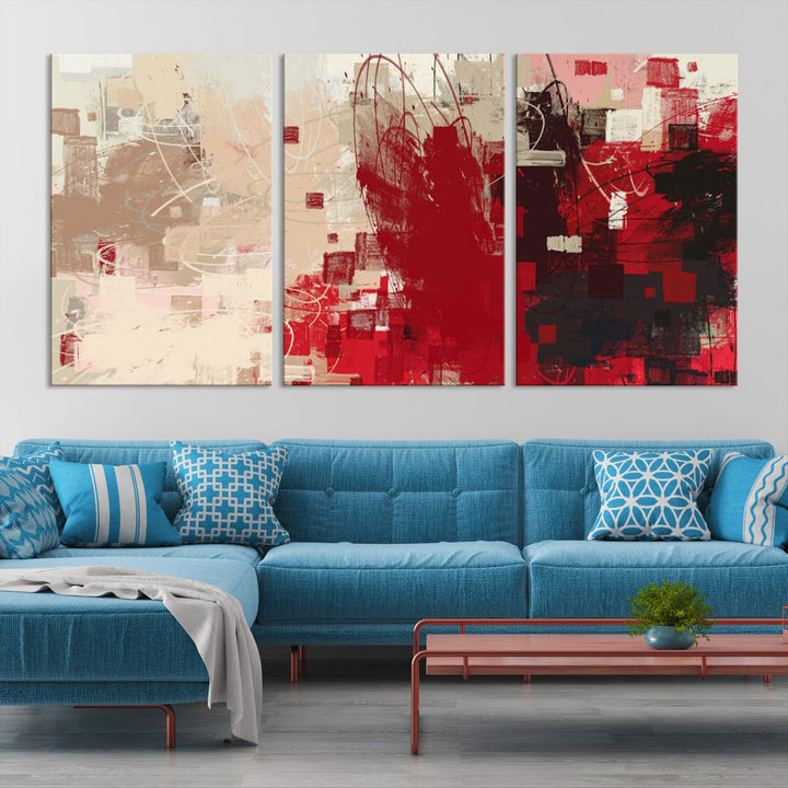 Modern Abstract Painting Canvas Wall Art Framed Giclee Print for Living Room