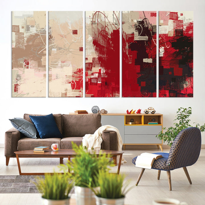 Modern Abstract Painting Canvas Wall Art Framed Giclee Print for Living Room