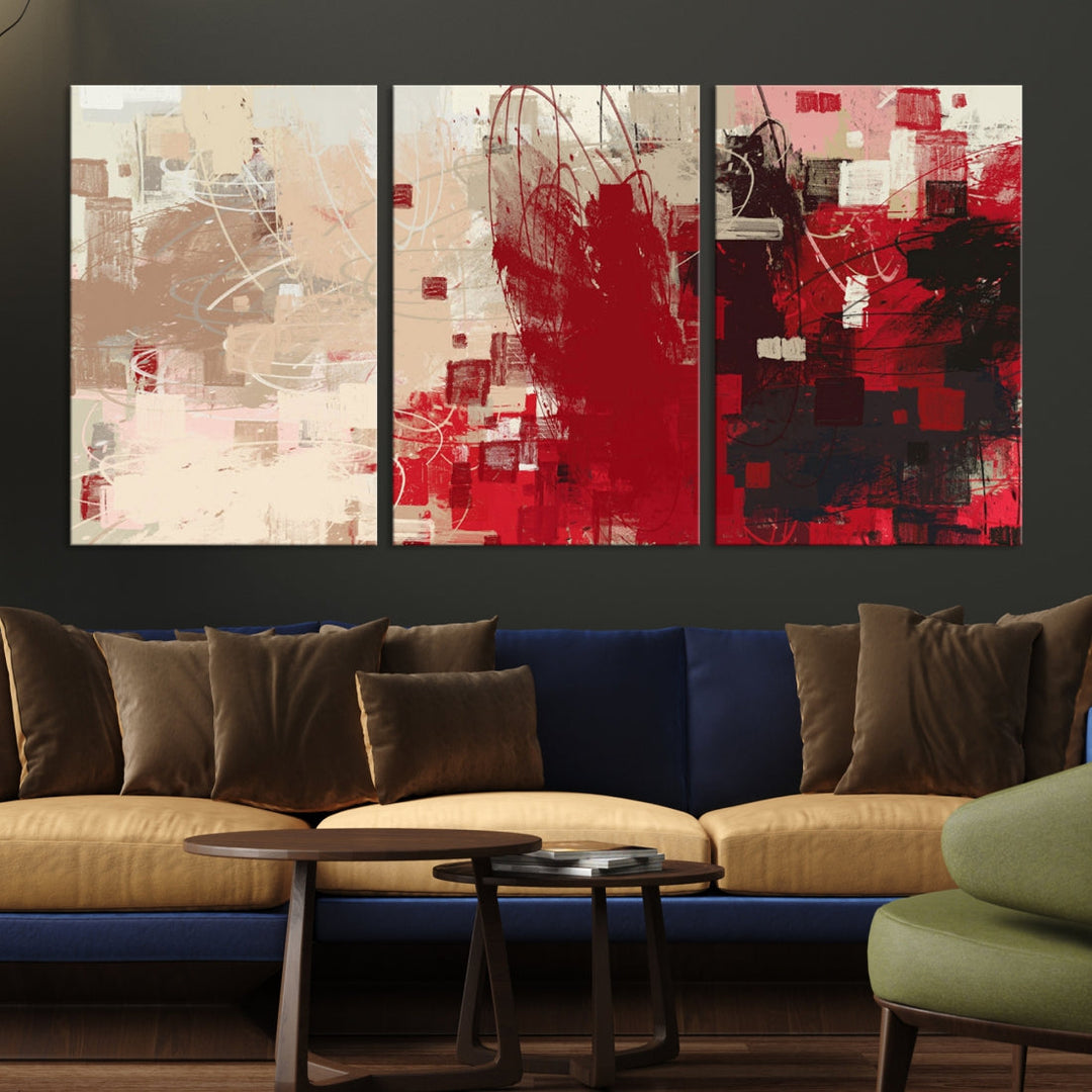 Modern Abstract Painting Canvas Wall Art Framed Giclee Print for Living Room