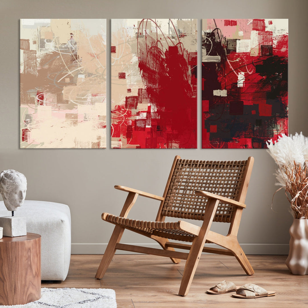 Modern Abstract Painting Canvas Wall Art Framed Giclee Print for Living Room