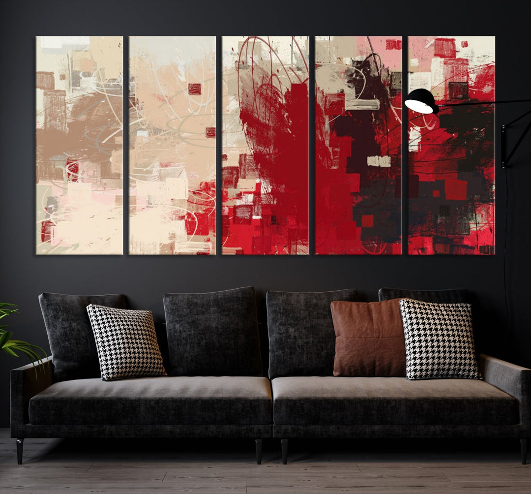 Modern Abstract Painting Canvas Wall Art Framed Giclee Print for Living Room