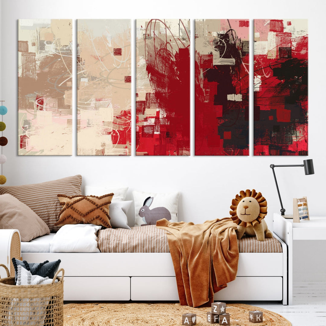 Modern Abstract Painting Canvas Wall Art Framed Giclee Print for Living Room