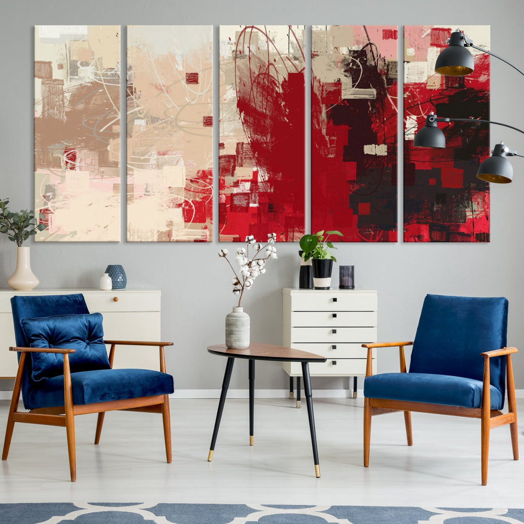 Modern Abstract Painting Canvas Wall Art Framed Giclee Print for Living Room