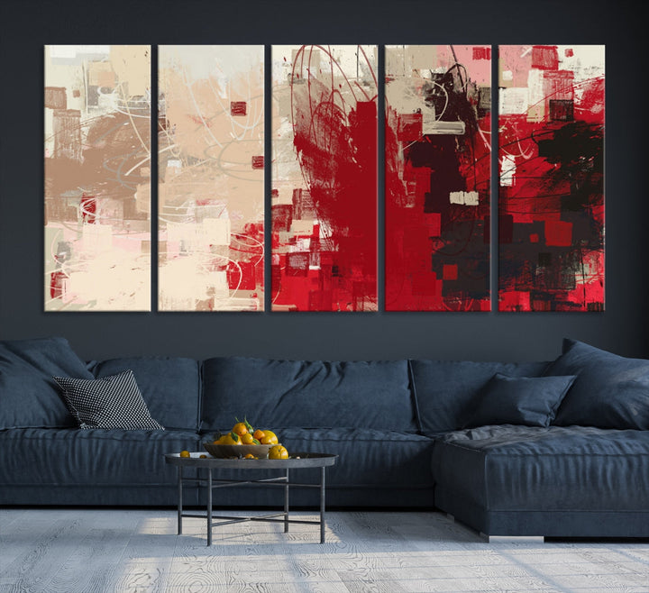 Modern Abstract Painting Canvas Wall Art Framed Giclee Print for Living Room