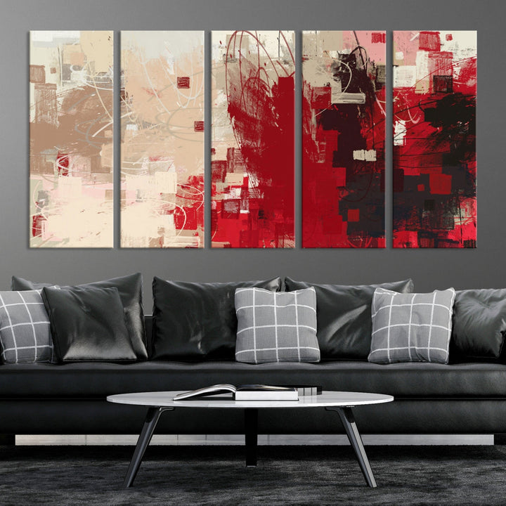 Modern Abstract Painting Canvas Wall Art Framed Giclee Print for Living Room