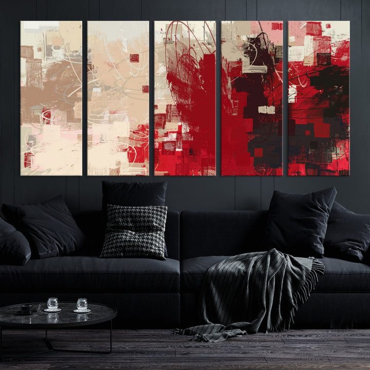 Modern Abstract Painting Canvas Wall Art Framed Giclee Print for Living Room