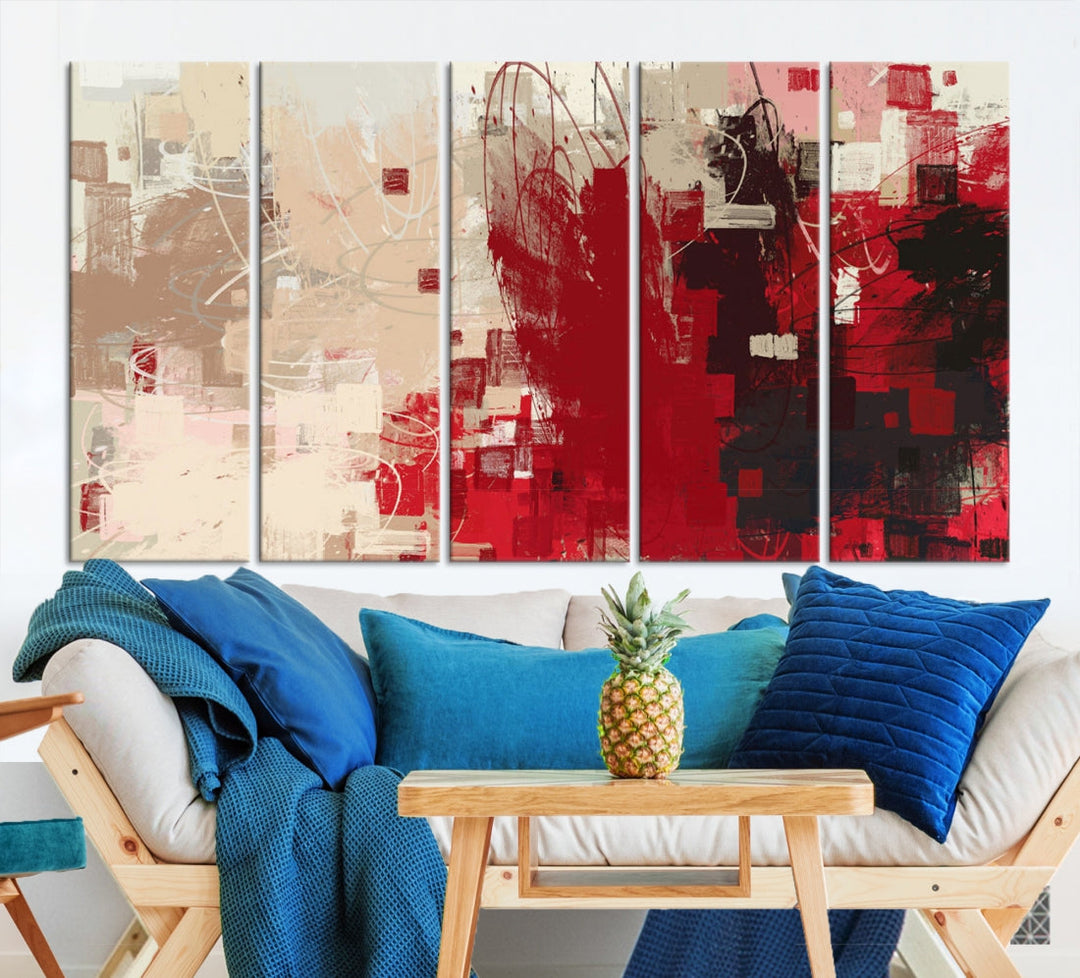 Modern Abstract Painting Canvas Wall Art Framed Giclee Print for Living Room