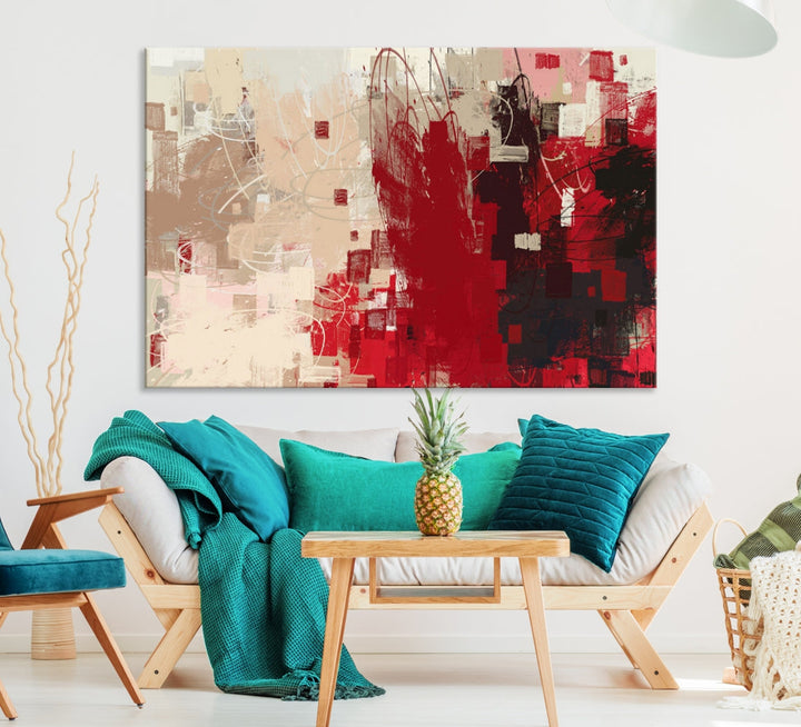 Modern Abstract Painting Canvas Wall Art Framed Giclee Print for Living Room