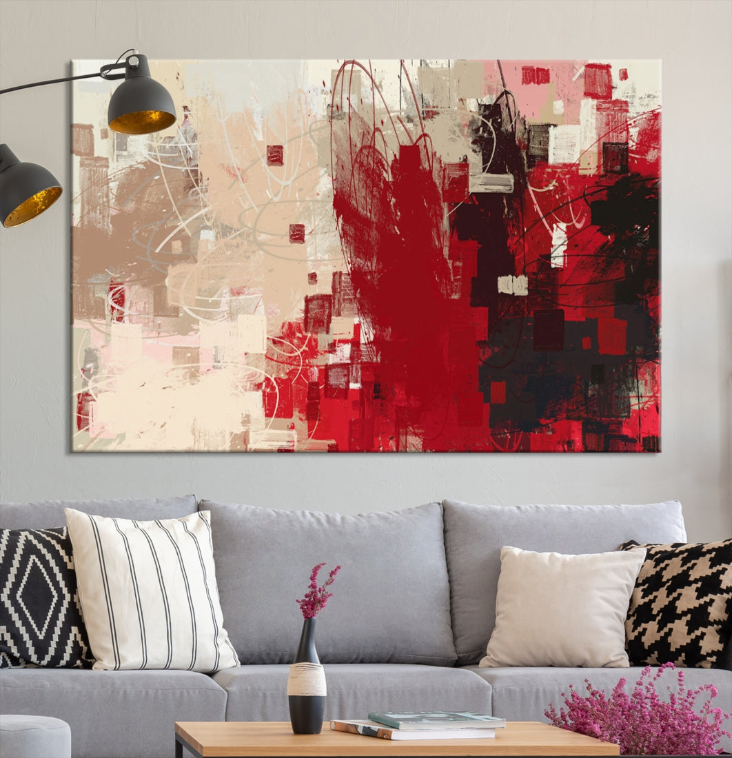 Modern Abstract Painting Canvas Wall Art Framed Giclee Print for Living Room