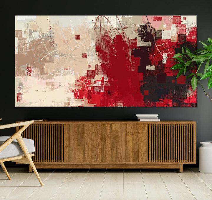 Modern Abstract Painting Canvas Wall Art Framed Giclee Print for Living Room