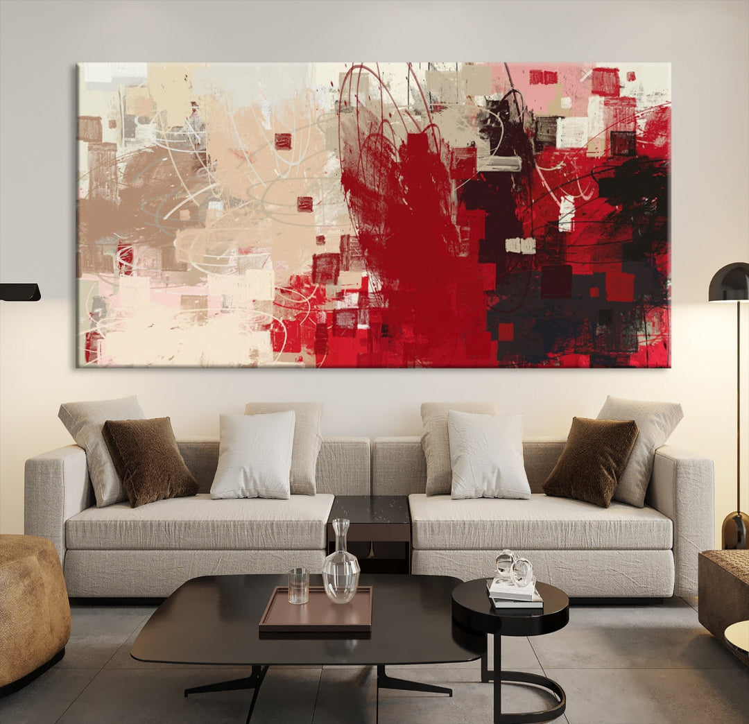 Modern Abstract Painting Canvas Wall Art Framed Giclee Print for Living Room