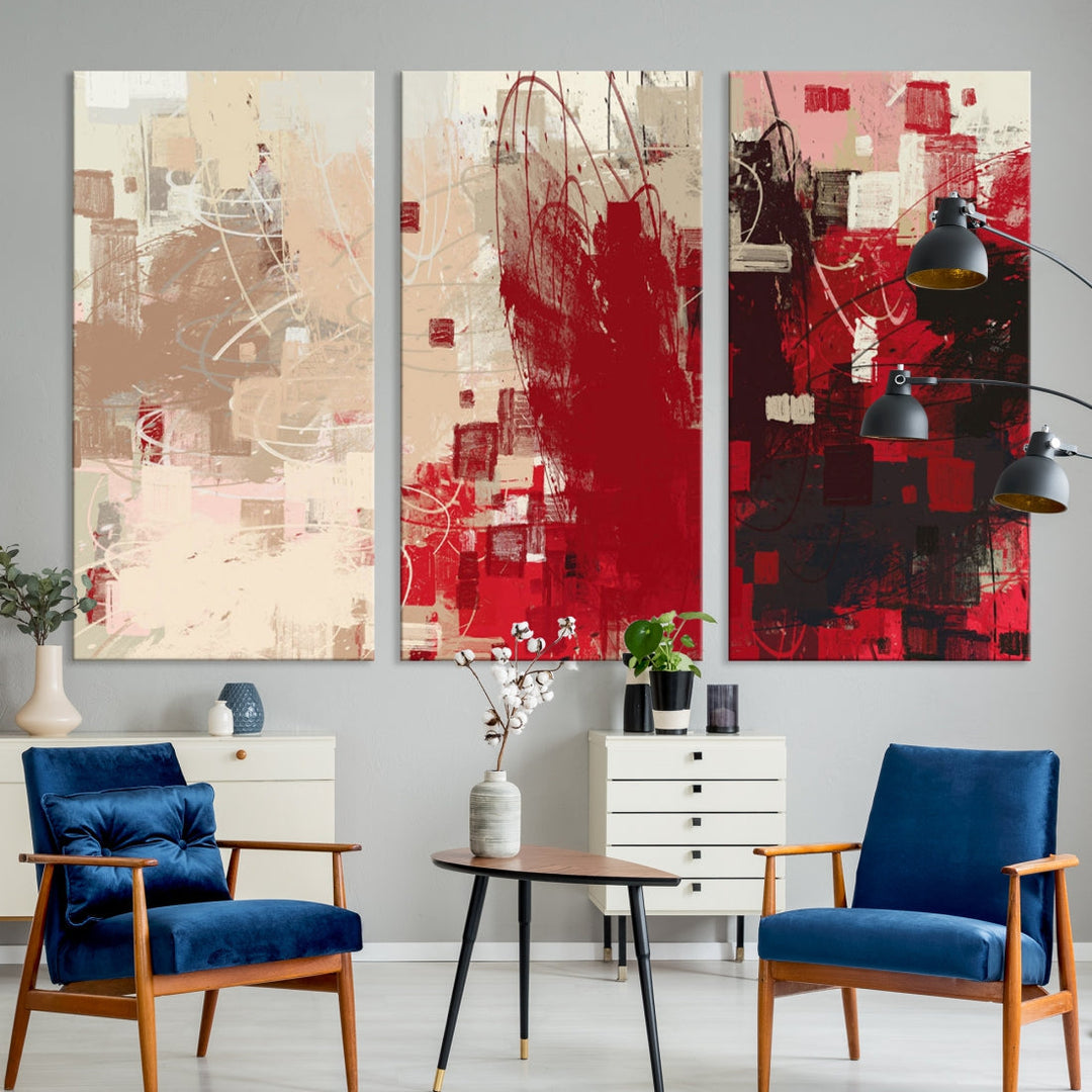 Modern Abstract Painting Canvas Wall Art Framed Giclee Print for Living Room