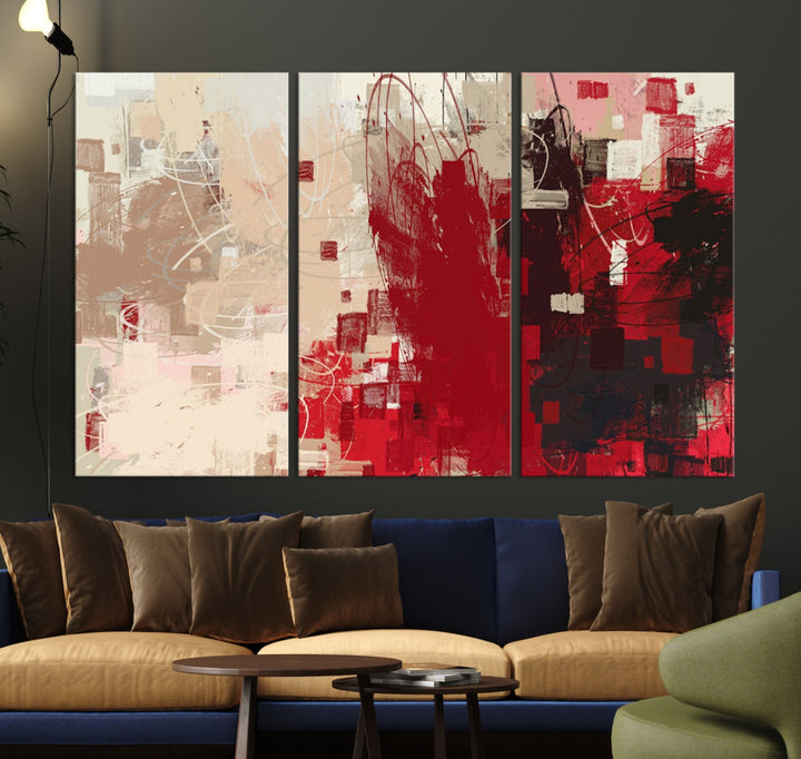 Modern Abstract Painting Canvas Wall Art Framed Giclee Print for Living Room