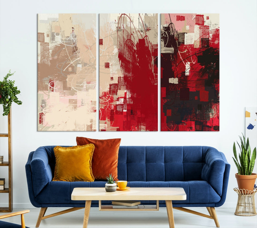 Modern Abstract Painting Canvas Wall Art Framed Giclee Print for Living Room