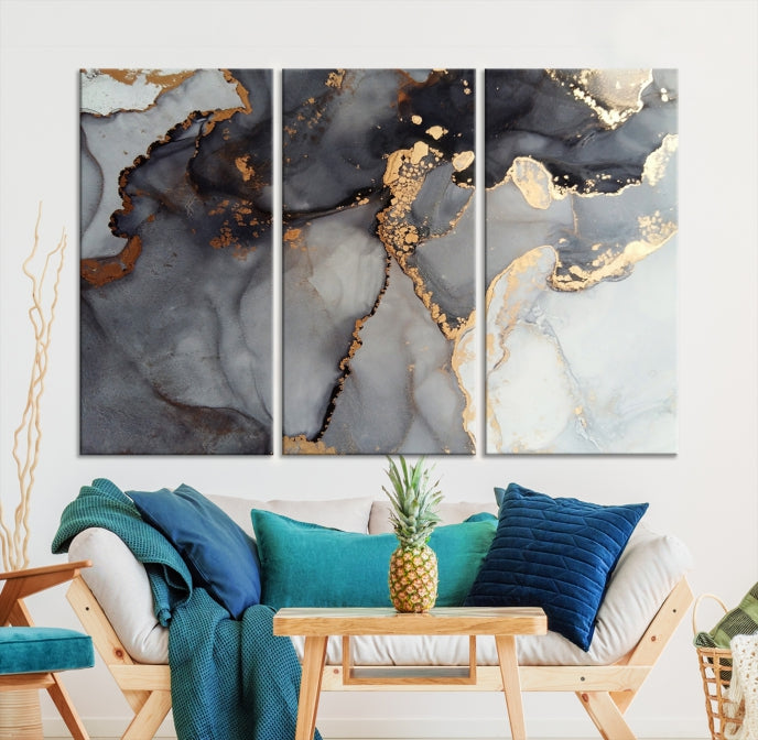 Modern Abstract Painting on Canvas Framed Wall Art Print