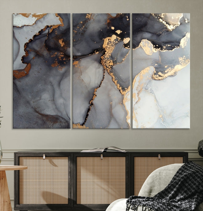 Modern Abstract Painting on Canvas Framed Wall Art Print