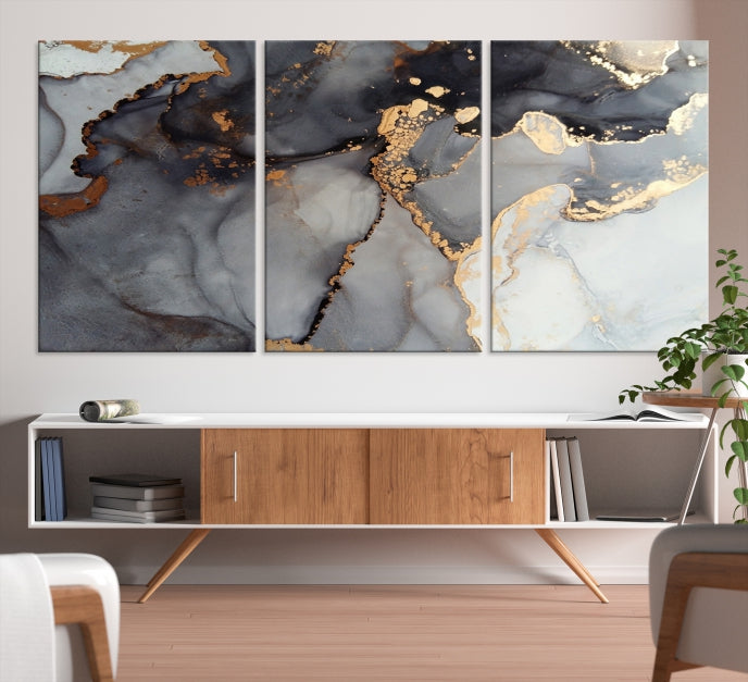 Modern Abstract Painting on Canvas Framed Wall Art Print