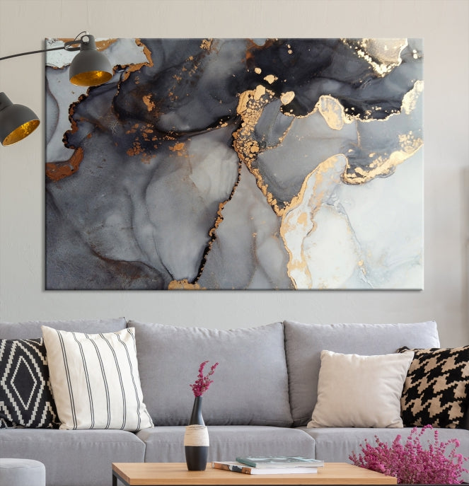 Modern Abstract Painting on Canvas Framed Wall Art Print