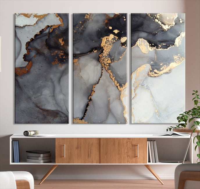 Modern Abstract Painting on Canvas Framed Wall Art Print