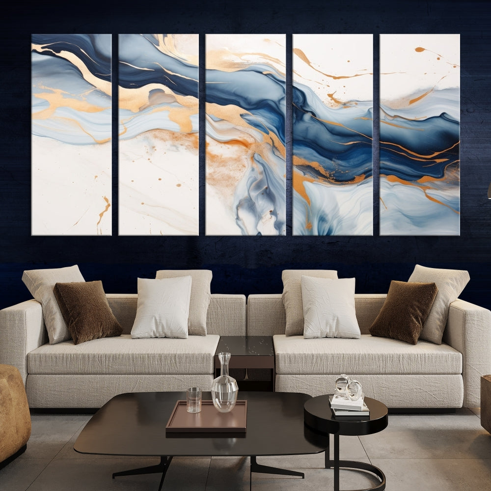 Modern Abstract Painting on Canvas, Wall Art Print, Set of Canvas Panel, Marble Wall Art Framed, Stylish Home Decor