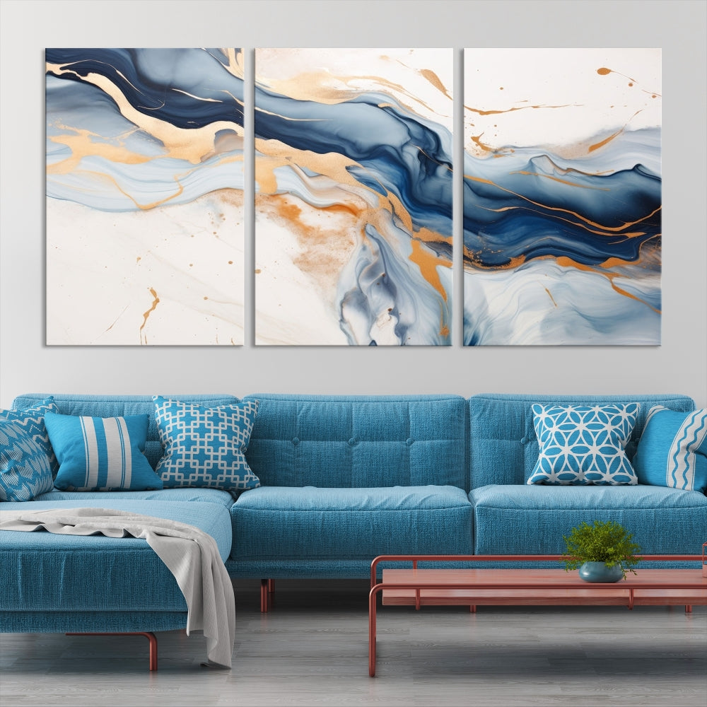 Modern Abstract Painting on Canvas, Wall Art Print, Set of Canvas Panel, Marble Wall Art Framed, Stylish Home Decor