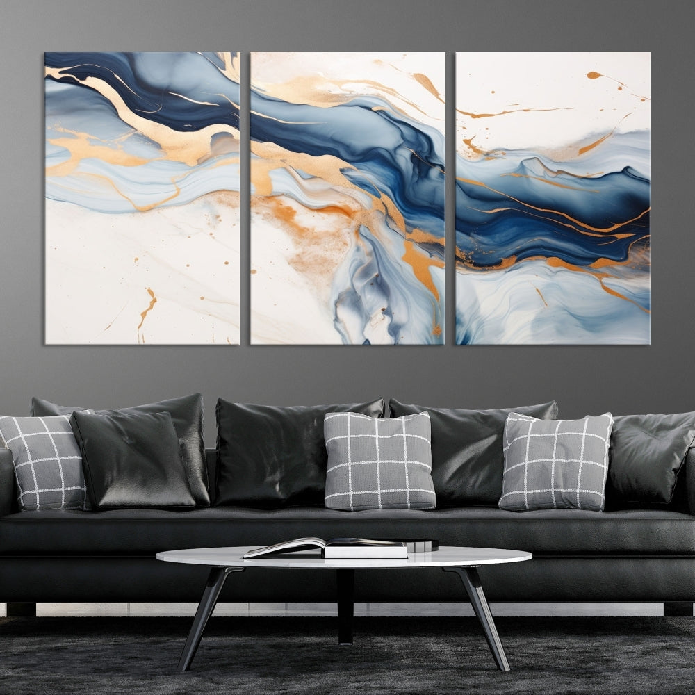 Modern Abstract Painting on Canvas, Wall Art Print, Set of Canvas Panel, Marble Wall Art Framed, Stylish Home Decor