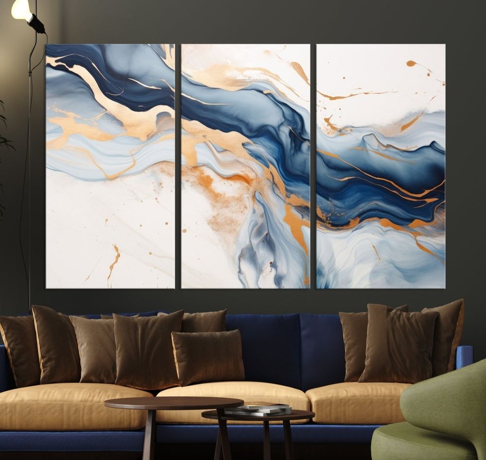 Modern Abstract Painting on Canvas, Wall Art Print, Set of Canvas Panel, Marble Wall Art Framed, Stylish Home Decor