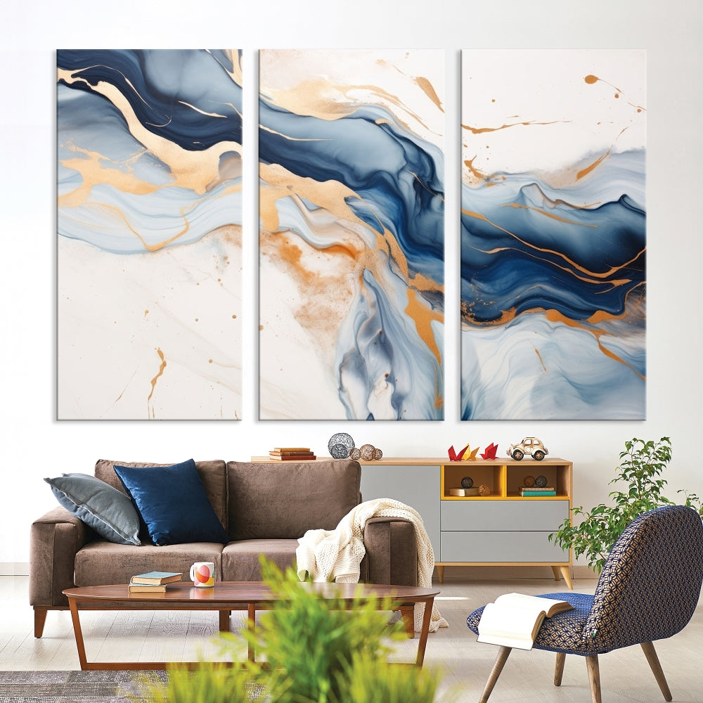 Modern Abstract Painting on Canvas, Wall Art Print, Set of Canvas Panel, Marble Wall Art Framed, Stylish Home Decor