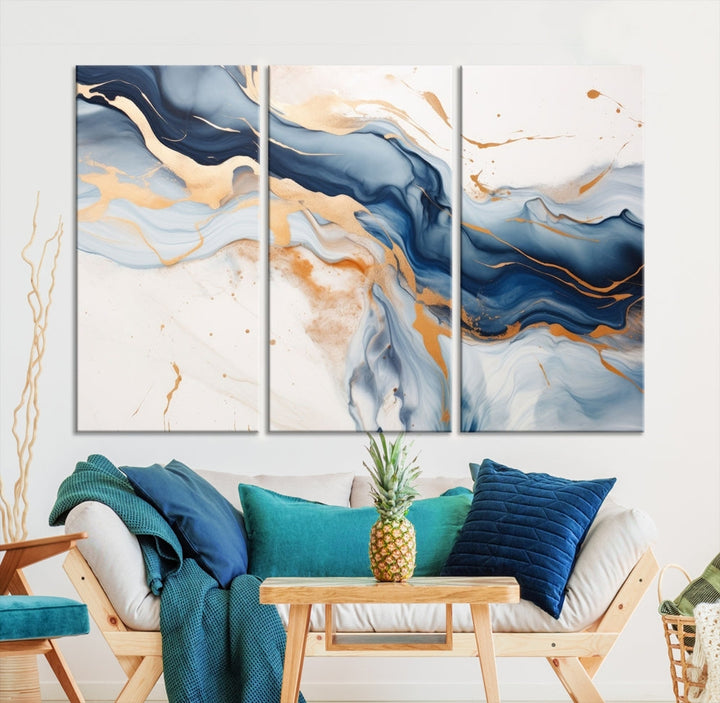 Modern Abstract Painting on Canvas, Wall Art Print, Set of Canvas Panel, Marble Wall Art Framed, Stylish Home Decor