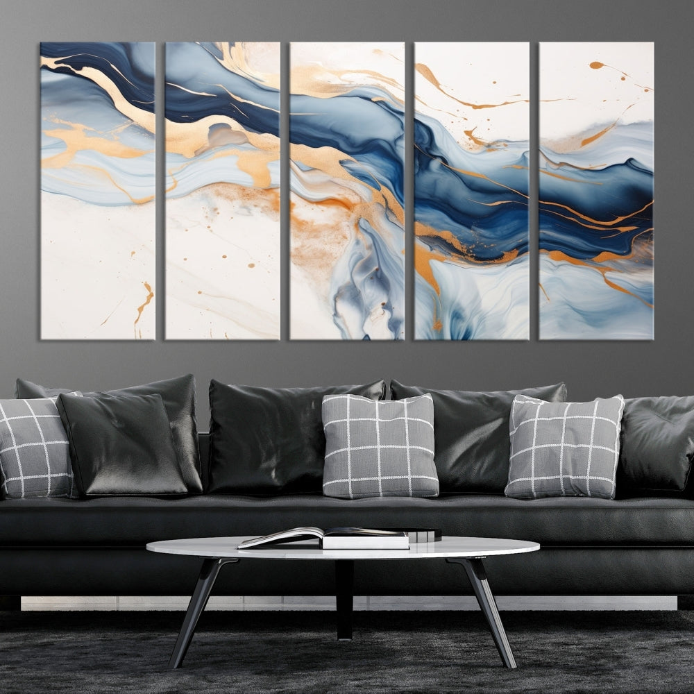 Modern Abstract Painting on Canvas, Wall Art Print, Set of Canvas Panel, Marble Wall Art Framed, Stylish Home Decor