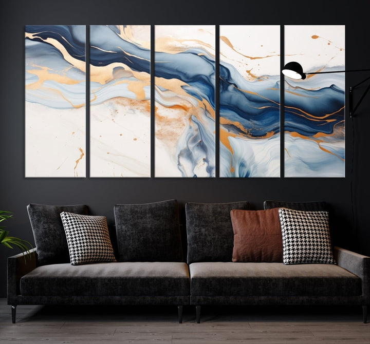 Modern Abstract Painting on Canvas, Wall Art Print, Set of Canvas Panel, Marble Wall Art Framed, Stylish Home Decor