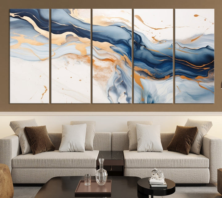 Modern Abstract Painting on Canvas, Wall Art Print, Set of Canvas Panel, Marble Wall Art Framed, Stylish Home Decor