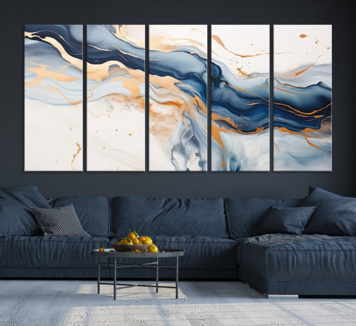 Modern Abstract Painting on Canvas, Wall Art Print, Set of Canvas Panel, Marble Wall Art Framed, Stylish Home Decor