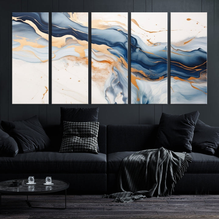 Modern Abstract Painting on Canvas, Wall Art Print, Set of Canvas Panel, Marble Wall Art Framed, Stylish Home Decor